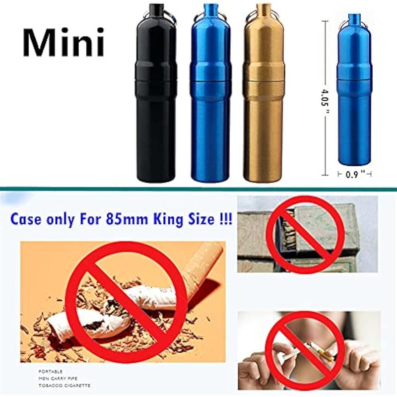 Cigarette Case for Regular and King Size, Can't Fit 100's Size, Metal Waterproof Zinc Alloy - 5 Capacity (Black) - Image 3